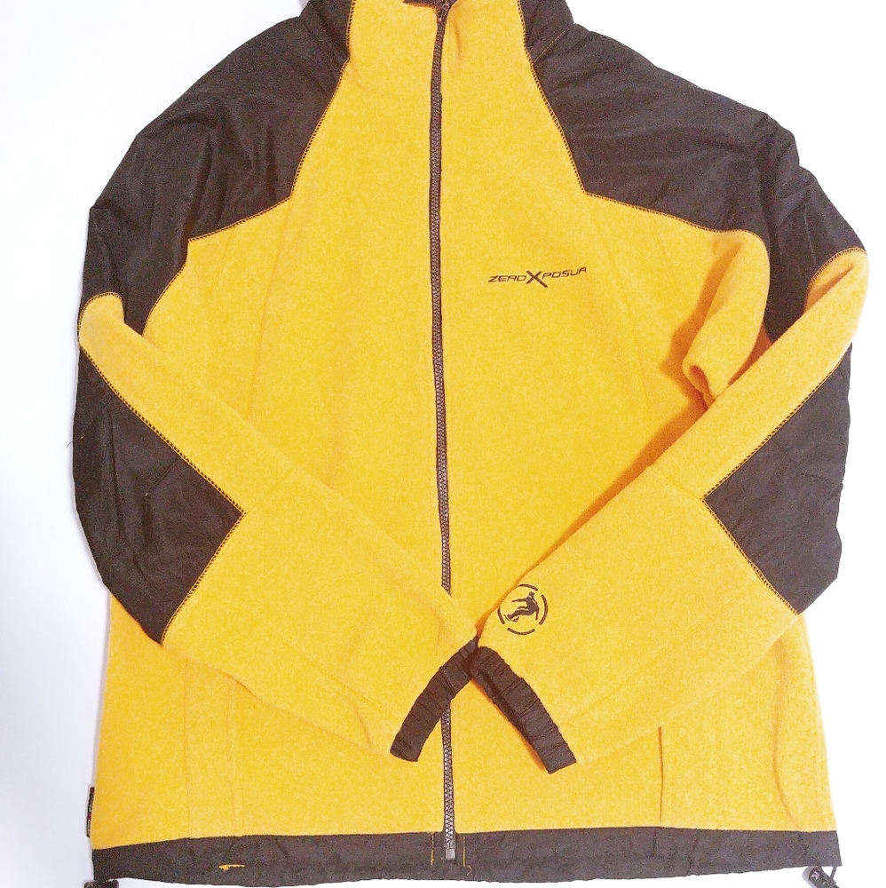 ZeroXPosur Zip-up Sweater, M, Yellow & Black
